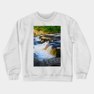 River Swale Falls at Richmond North Yorkshire Crewneck Sweatshirt